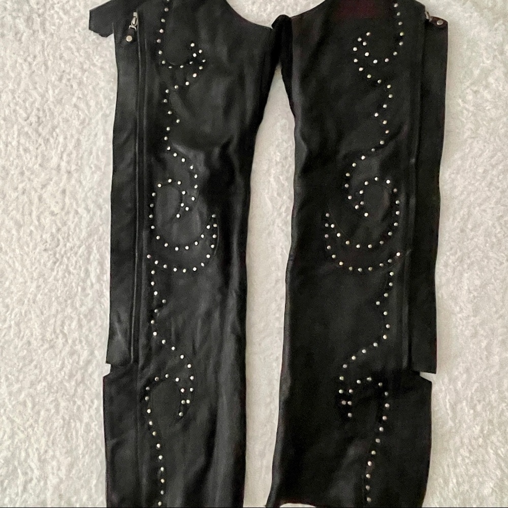 Genuine leather Harley Davidson Studded Chaps.